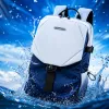 Blue and white gradient nylon waterproof backpack 20L lightweight travel commuting bag Specification image